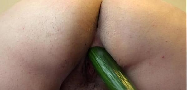 Organic masturbation with cucumber Mature BBW fucks her hairy pussy and shakes her juicy PAWG Homemade fetish